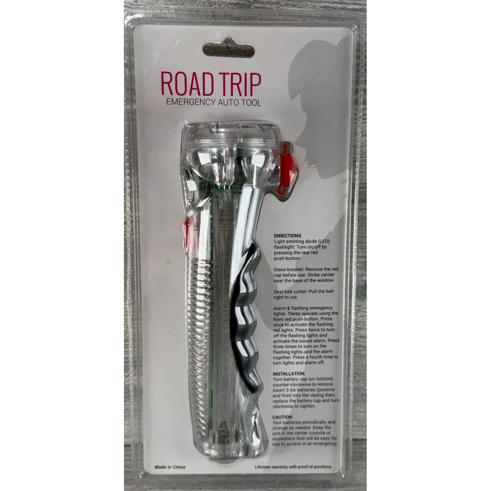 Damsel in Defense Road Trip Emergency Auto Tool Glass Breaker Flashing Lights